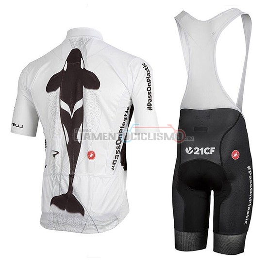 Abbigliamento Ciclismo Sky Manica Corta 2018 Bianco Nero